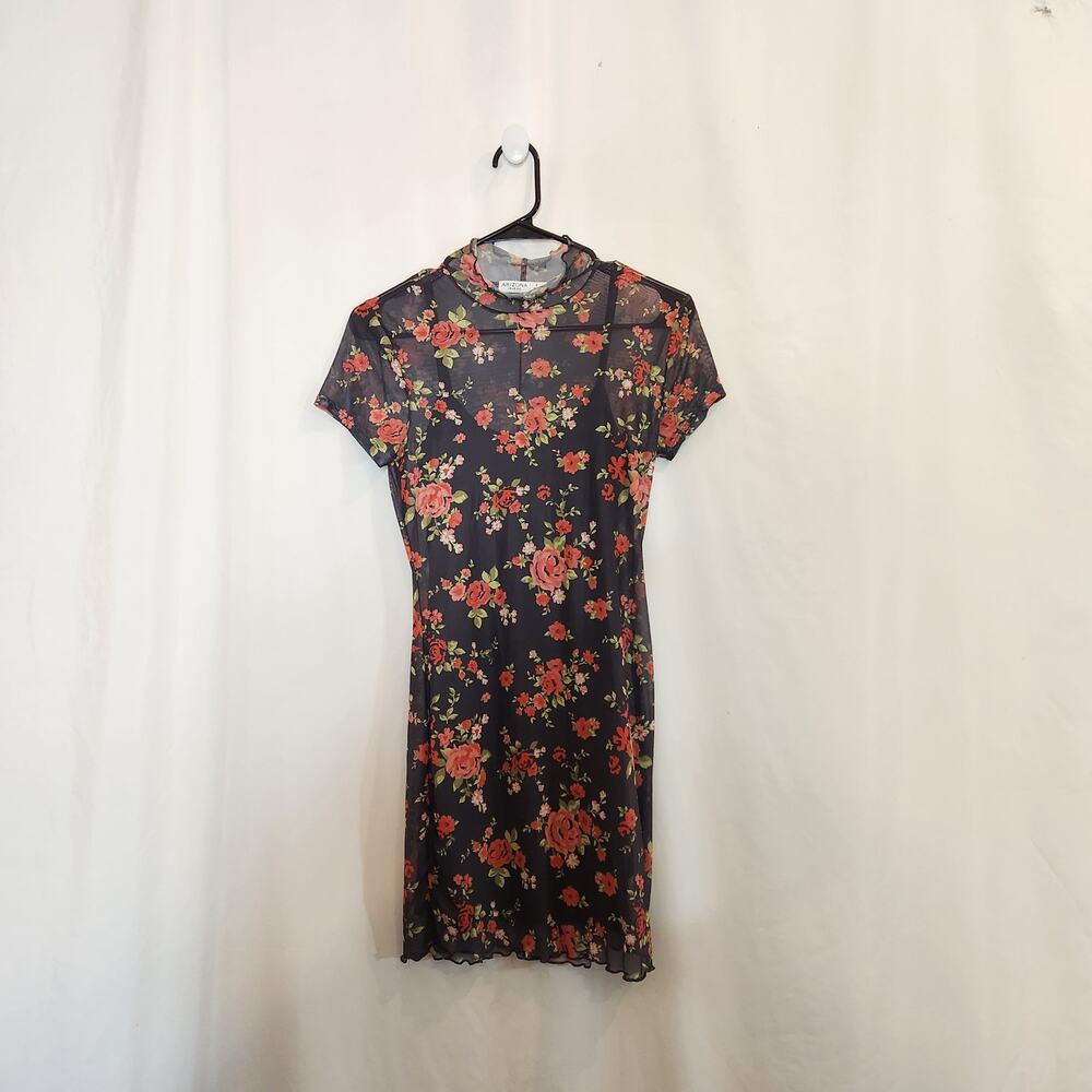 ARIZONA JEAN COMPANY VTG Black Red Coquette Fairygrunge Mini Dress Juniors S